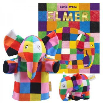 Elmer Book with My First Puppet & Finger Puppet Set