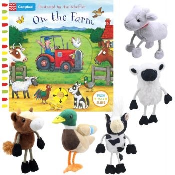 On The Farm Book and Puppet Set